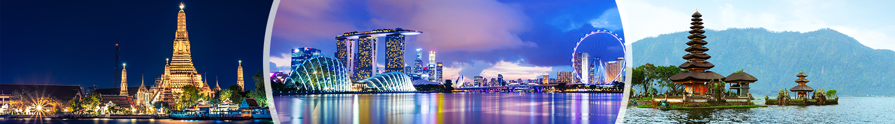 Bangkok, Singapore and Bali